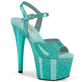 Pleaser ADORE-709GP Sandali Con Plateau Vernice Glitter Verde Blu EU-38 / US-8
