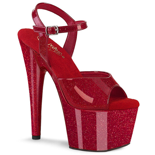 Pleaser ADORE-709GP Sandali Con Plateau Vernice Glitter Rosso EU-35 / US-5