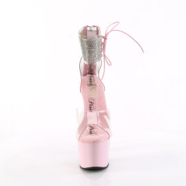 Pleaser ADORE-724RS Sandali Con Plateau Trasparente Strass Rosa EU-35 / US-5