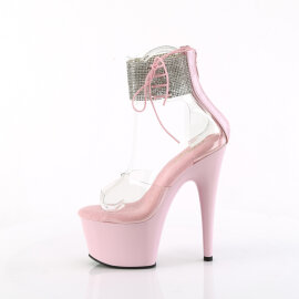 Pleaser ADORE-724RS Sandali Con Plateau Trasparente Strass Rosa EU-35 / US-5