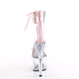 Pleaser ADORE-724RS Sandali Con Plateau Trasparente Strass Rosa Trasparente EU-37 / US-7