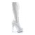 Pleaser DELIGHT-2023 Stivali - Vernice Elasticizzato Bianco/Bianco EU-40 / US-10