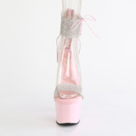 Pleaser ADORE-727RS Sandali Con Plateau Trasparente Strass Rosa EU-35 / US-5