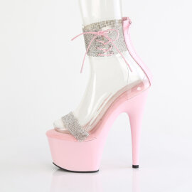 Pleaser ADORE-727RS Sandali Con Plateau Trasparente Strass Rosa EU-35 / US-5