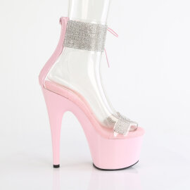 Pleaser ADORE-727RS Sandali Con Plateau Trasparente Strass Rosa EU-35 / US-5