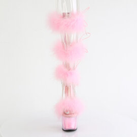 Pleaser ADORE-728F Sandali Con Plateau Trasparente Rosa...