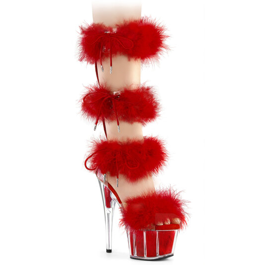 Pleaser ADORE-728F Sandali Con Plateau Trasparente Rosso EU-37 / US-7