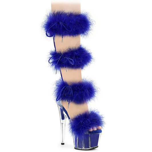 Pleaser ADORE-728F Sandali Con Plateau Trasparente Blu EU-38 / US-8