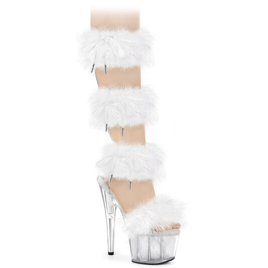 Pleaser ADORE-728F Sandali Con Plateau Trasparente Bianco EU-35 / US-5