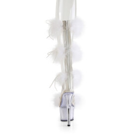 Pleaser ADORE-728F Sandali Con Plateau Trasparente Bianco EU-35 / US-5