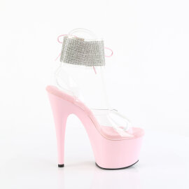 Pleaser ADORE-791-2RS Sandali Con Plateau Trasparente Strass Rosa EU-35 / US-5
