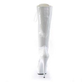 Pleaser DELIGHT-2023 Stivali - Vernice Elasticizzato Bianco/Bianco EU-39 / US-9