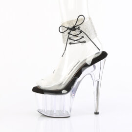 Pleaser ADORE-791-2RS Sandali Con Plateau Trasparente Strass Nero EU-41 / US-11