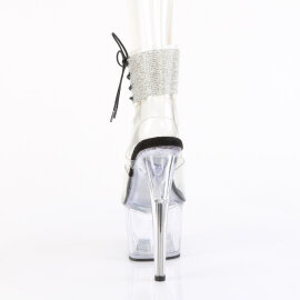 Pleaser ADORE-791-2RS Sandali Con Plateau Trasparente Strass Nero EU-41 / US-11