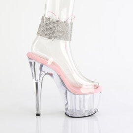 Pleaser ADORE-791-2RS Sandali Con Plateau Trasparente Strass Rosa Trasparente EU-35 / US-5