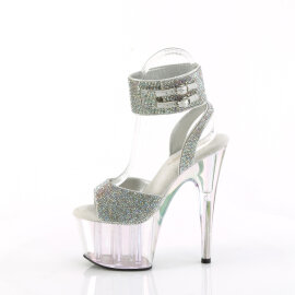 Pleaser ADORE-791HTRS Sandali Con Plateau Holo Strass Argento EU-38 / US-8