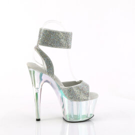 Pleaser ADORE-791HTRS Sandali Con Plateau Holo Strass Argento EU-38 / US-8
