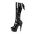 Pleaser DELIGHT-2029 Stivali - Vernice Elasticizzato Nero/Nero EU-39 / US-9
