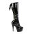 Pleaser DELIGHT-2029 Stivali - Vernice Elasticizzato Nero/Nero EU-39 / US-9