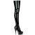 Pleaser DELIGHT-3000 Stivali Sopra Il Ginocchio Vernice Elasticizzato Nero/Nero EU-41 / US-11