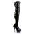 Pleaser DELIGHT-3000 Stivali Sopra Il Ginocchio Vernice Elasticizzato Nero/Nero EU-41 / US-11