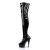 Pleaser DELIGHT-3000 Stivali Sopra Il Ginocchio Vernice Elasticizzato Nero/Nero EU-36 / US-6