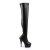 Pleaser DELIGHT-3000 Stivali Sopra Il Ginocchio Similpelle Elasticizzato Nero/Nero Opaco EU-41 / US-11