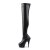 Pleaser DELIGHT-3000 Stivali Sopra Il Ginocchio Vernice Elasticizzato Nero/Nero EU-35 / US-5