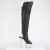 Pleaser BEJEWELED-3019MS-7 Stivali Sopra Il Ginocchio Con Plateau Similpelle Strass Nero EU-39 / US-9