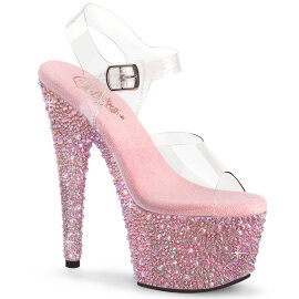 Pleaser BEJEWELED-708MS Sandali Con Plateau Trasparente...