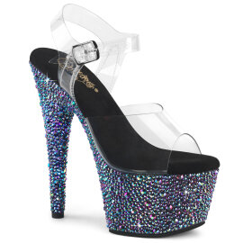 Pleaser BEJEWELED-708MS Sandali Con Plateau Trasparente...