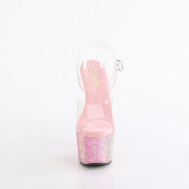 Pleaser BEJEWELED-708RRS Sandali Con Plateau Trasparente...