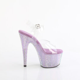Pleaser BEJEWELED-708RRS Sandali Con Plateau Trasparente Strass Viola EU-42 / US-12