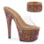 Pleaser BEJEWELED-712RS Mules Con Plateau Trasparente Strass Marrone EU-42 / US-12