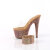 Pleaser BEJEWELED-712RS Mules Con Plateau Trasparente Strass Marrone EU-38 / US-8