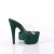 Pleaser BEJEWELED-712RS Mules Con Plateau Trasparente Strass Verde Smeraldo EU-42 / US-12