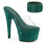 Pleaser BEJEWELED-712RS Mules Con Plateau Trasparente Strass Verde EU-37 / US-7