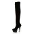 Pleaser DELIGHT-3002 Stivali Sopra Il Ginocchio Velluto Elasticizzato Nero/Nero EU-38 / US-8