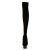 Pleaser DELIGHT-3002 Stivali Sopra Il Ginocchio Velluto Elasticizzato Nero/Nero EU-39 / US-9
