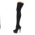 Pleaser DELIGHT-3003 Stivali Sopra Il Ginocchio Lycra Nero/Nero Opaco EU-40 / US-10