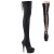 Pleaser DELIGHT-3003 Stivali Sopra Il Ginocchio Lycra Nero/Nero Opaco EU-36 / US-6