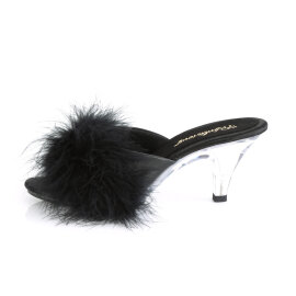 Fabulicious BELLE-301F Mules Trasparente Similpelle Nero EU-44 / US-14