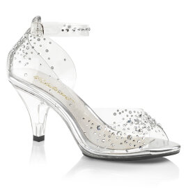 Fabulicious BELLE-330RS Sandali Con Plateau Trasparente Strass Trasparente EU-39 / US-9
