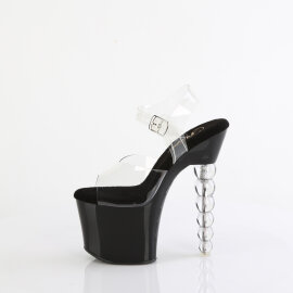 Pleaser BLISS-708 Sandali Con Plateau Trasparente Nero EU-38 / US-8