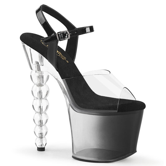 Pleaser BLISS-708-1BC Sandali Con Plateau Trasparente Nero EU-35 / US-5