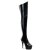 Pleaser DELIGHT-3010 Stivali Sopra Il Ginocchio Vernice Nero/Nero EU-42 / US-12