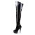 Pleaser DELIGHT-3010 Stivali Sopra Il Ginocchio Vernice Nero/Nero EU-39 / US-9