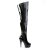 Pleaser DELIGHT-3010 Stivali Sopra Il Ginocchio Vernice Nero/Nero EU-39 / US-9