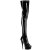 Pleaser DELIGHT-3011 Stivali Sopra Il Ginocchio Vernice Elasticizzato Nero/Nero EU-37 / US-7