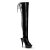 Pleaser DELIGHT-3017 Stivali Sopra Il Ginocchio Vernice Elasticizzato Nero/Nero EU-36 / US-6